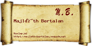 Majláth Bertalan névjegykártya