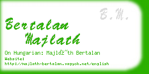 bertalan majlath business card